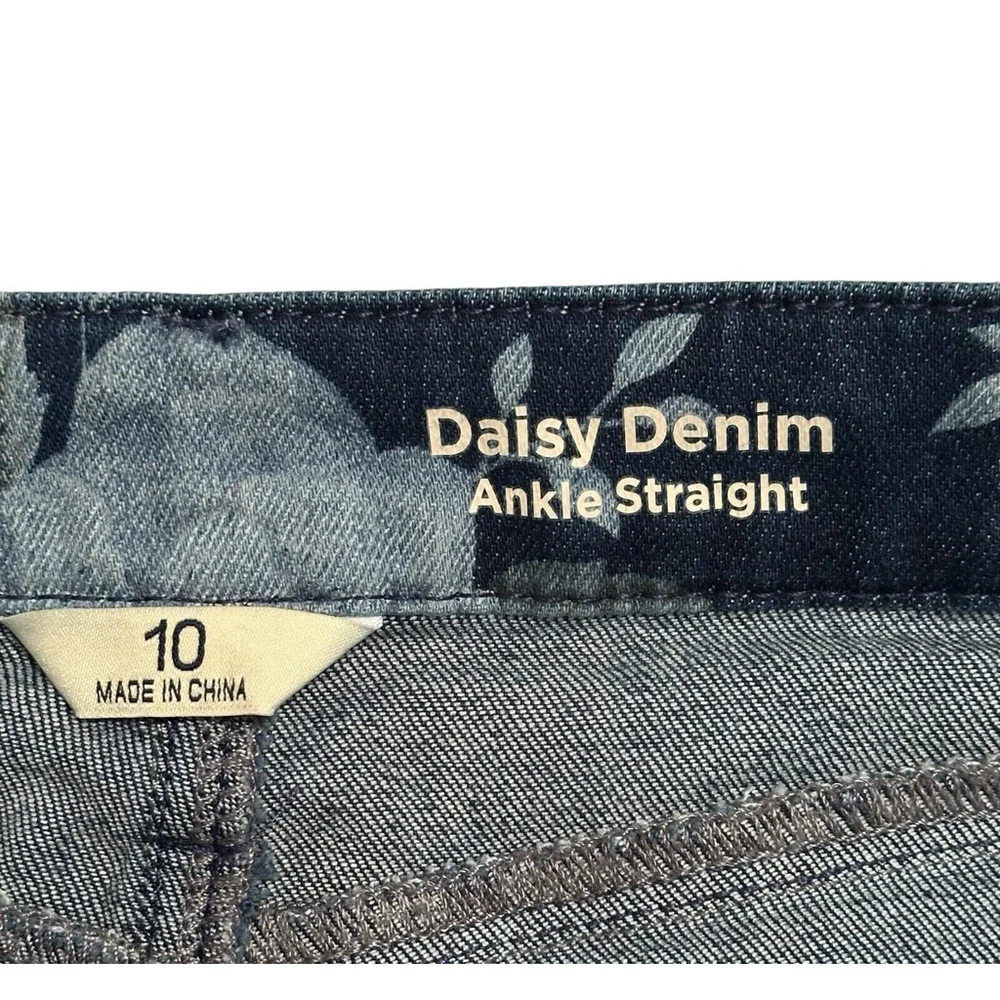 Laurie Felt Womens Jeans Blue Size 10 Daisy Denim Ankle Straight Cotton Blend - Picture 7 of 16